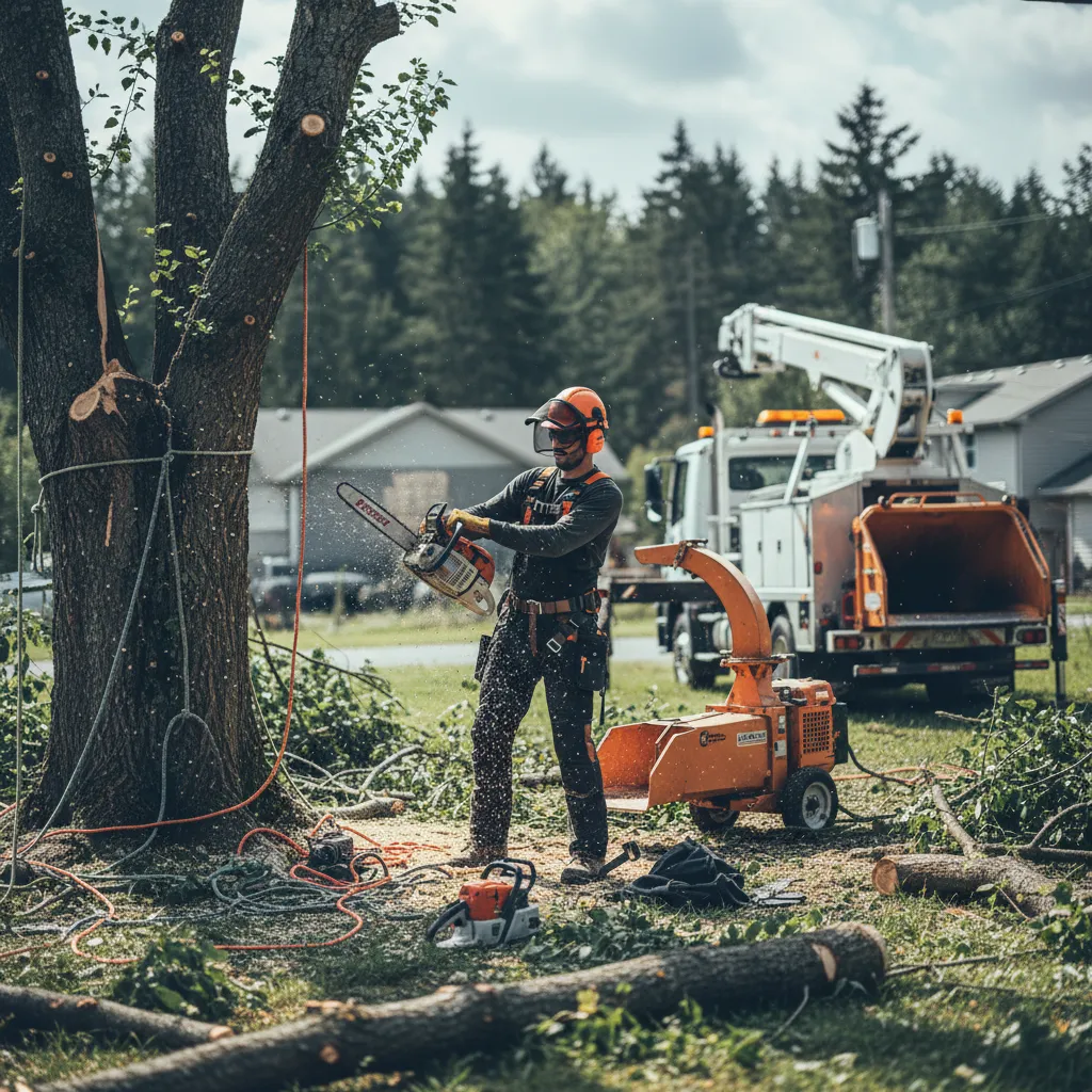 Tree service at work